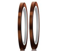 LUTER 2 Rolls Heat Resistant Tape High Temp Tape Thermal Tape for Heat Transfer and Insulation Wave Soldering Sublimating Print DIY Crafts on Mug Fabric(5mm x 33m, Tawny)