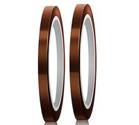 LUTER 2 Rolls Heat Resistant Tape High Temp Tape Thermal Tape for Heat Transfer and Insulation Wave Soldering Sublimating Print DIY Crafts on Mug Fabric(10mm x 33m, Tawny)