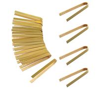 LUTER 20 Pieces 9 cm Bamboo Tongs Disposable Kitchen Utensils Bread Tongs Natural Bread Tongs for Fruits Tea Toast Cooking
