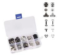 LUTER 200 Pieces Skirt Hooks Press Studs Sewing Hook and Oil Latches 100 Pairs Sewing Fasteners for Skirt Bra Pants Clothing (Black, Silver)