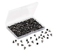 LUTER 200 Sets/Pairs 7x9.5mm Bullet Cone Spikes and Studs Gun Metal Screw Back Studs DIY Craft Rivets Punk for Clothing Shoes Leather Belts Bag (Gun-Black)
