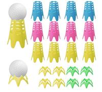 LUTER 20pcs Plastic Golf Tees, Plastic Golf Simulator Tees Training Golf Practice Mat Tees for Lawn Home Training Outside Golf-Lover Athletes (12 Tall & 8 Small, Multicolored)