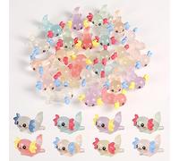 LUTER 24pcs Mini Resin Miniature Figurine, Glow in The Dark Figurines Fun Tiny Animal for DIY Craft Garden Fairy Landscape Dollhouse Ornament Potted Plants Decorations, 2.55x2.3x1.5 cm (A29161)