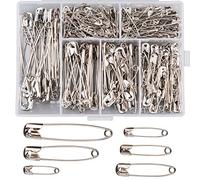 LUTER 250 Pieces 6 Sizes Safety Pins Small and Large Craft Pins Durable Rust-Resistant Safety Pins for Art Craft Sewing Jewelry Making Home Office Use (Silver)