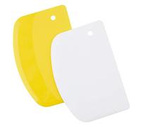 LUTER 2pcs 13.5x9cm/5.3x3.5 Dough Scraper Plastic Pastry Cutter Bowl Scrapers Dough Bread Cutters for Cake Decorating Baking (Yellow, White)