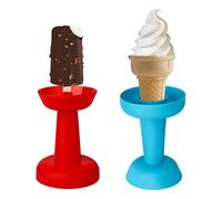 LUTER 2pcs Drip Free Popsicle Holder, Reusable No Drip Popsicle Holder for Kids No Freeze Ice Popsicle Holders Washable Ice Cream Cone for Girls Boys