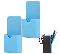 LUTER 2pcs Magnetic Dry Erase Marker Holder, Pen Pencil Storage Container Magnetic Pen Holder Organizer for School, Office, Refrigerator, Whiteboard (Blue)