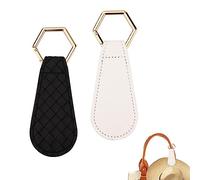 LUTER 2PCS Magnetic Hat Clips for Travel, Leather Magnetic Hat Clip for Bag Hat Holder Clip for Hanging Hats on The Handbag Luggage Tote Bag Lightweight and Non-Marking (Black, White)