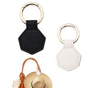 LUTER 2PCS Magnetic Hat Clips for Travel, Magnetic Hat Clip for Bag Stylish Leather Bag Hat Holder Clip for Hanging Hats on The Handbag Luggage Tote Bag Will Not Leave Marks (Black, White)