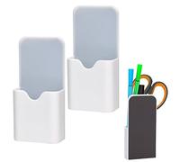 LUTER 2pcs Magnetic Pen Marker Holders, Dry Erase Marker Magnetic Cup Holder Organizer Home Office Supplies for Refrigerator Whiteboard Locker (White)
