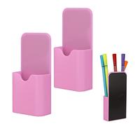 LUTER 2pcs Magnetic Pen Marker Holders, Magnetic Pen Pencil Holder Organizer Home Office Supplies for Refrigerator Whiteboard Locker (Pink)