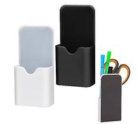 LUTER 2pcs Magnetic Pen Marker Holders, S Size Magnetic Pen Holder Pen Organizer Magnetic Pen Holder for Whiteboard Locker Home Office Supplies(white, black)