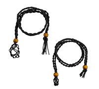LUTER 2PCS Necklace Cord Empty Stone Holder, Adjustable Retro Braided Stone Holder Necklace Raw Stone Replacement Necklace Cord, Crystal Holder Pendant for Jewelry Making Supplies
