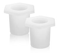 LUTER 2pcs Patio Table Umbrella Ring - Cone Wedge Shaped Anti-Skidding Silicone Hole Insert for 1.5" Pool Adapters, 2-2.5" Table Holes (White)