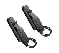 LUTER 2pcs Tactical Key Holders for Duty Belt, with 4pcs Key Rings, Stainless Steel Tactical Stealth Belt Loop Keychain Hook Clip Accessories for Police Fire Agencies for Wide Duty Belts (Black)