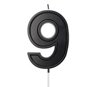 LUTER 3.94 Inches Oversized Birthday Candles Black Birthday Cake Candles Number Candles Cake Topper Decoration for Wedding Party Kids Adults, Number 9
