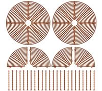 LUTER 3 Pack Plant Pot Cover, 11.8'' Cuttable Plant Pot Grid with Center Cutout and Stakes, Plastic Indoor Plant Pot Protector Flower Pot Cover Plant Pot Soil Cover, Cat Digging Stopper (Brown)