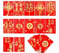LUTER 36pcs Chinese Red Envelopes, New Year Hong Bao Lai See Envelopes with Classical Chinese Patterns and Blessing Words Lucky Money Pockets Supplies for Spring Festival