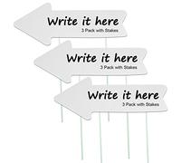 LUTER 3pcs Arrow Yard Signs with Stakes, 15.7x3.8inch Plastic Blank Entrance This Way Directional Sign Lawn for Outdoor Courtyard Wedding Birthday Party