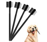 LUTER 4 Pcs Tear Stain Remover Comb Dog Flea Comb Double-Sided Multifunctional Dog Eye Comb Brush Pets Grooming Comb for Dogs Cats Removing Crust and Mucus