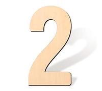 LUTER 43cm White Wooden Number 2 for DIY Projects, Home Sign Wall Birthday Wedding Party Decoration (2)