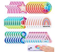 LUTER 48pcs Anxiety Sensory Strips, Multicolor, PVC, PEVA, Textured Matte, Crystal, Solid, Reusable, Irregular, Indoor, Waterproof, All Ages, 48 Count, Sensory Strips