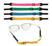 LUTER 4pcs Adjustable Glasses Straps, Universal Eyeglasses Retainer Strap Silicone Sunglasses Strap Glasses Head Band for Sports for Men Women Teenagers (Turmeric, Green, Blue, Rose Red) (A11293)