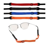 LUTER 4pcs Adjustable Glasses Straps,Universal Eyeglasses Strap Silicone Sunglasses Holder Strap,Glasses Lanyard,Eye Glasses String Holder Retainers for Men Women (Black,Orange,Red,Dark Blue) A11291