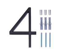 LUTER 5" Numery Adresu Domu Srebrne Numery Uliczne Pływające Numery Domów Numery Skrzynek Pocztowych Numery Drzwi Dla Numeru Domu (4, Black)