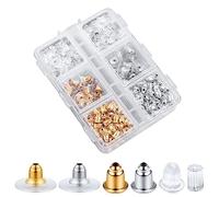 LUTER 500pcs Earring Backs for Studs, 6 Styles Clear Silicone & Metal Earrings Backs Safety Back Soft Earring Stopper Backs for Droopy Ears Heavy Earring Hook Earrings DIY Jewelry (E01450)