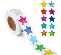 LUTER 500pcs Foil Star Stickers, 1inch Small Star Stickers Roll Colored Self Adhesive Star Stickers for Kids Teachers Reward Supplies