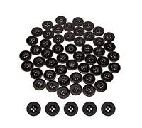 LUTER 50pcs Black Round Resin Buttons 4 Holes with Storage Box for Sewing DIY (1 inch/25mm)