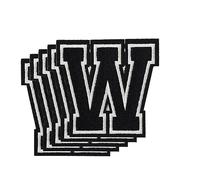 LUTER 5pcs Letter Patches Iron on & Sew On, 3.14 Inch Embroidery Decorative Alphabet Applique Patches Iron On Letter for Clothing Jackets Jeans Handbags Backpacks Hats DIY Crafts(W)