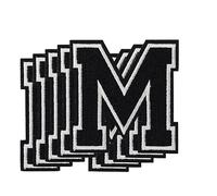 LUTER 5pcs Letter Patches Iron on & Sew On, 3.14 Inch Embroidery Decorative Alphabet Applique Patches Iron On Letter for Clothing Jackets Jeans Handbags Backpacks Hats DIY Crafts(M)