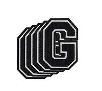 LUTER 5pcs Letter Patches Iron on & Sew On, 3.14 Inch Embroidery Decorative Alphabet Applique Patches Iron On Letter for Clothing Jackets Jeans Handbags Backpacks Hats DIY Crafts(G)