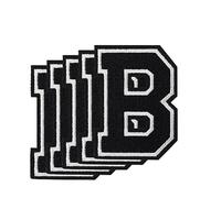 Luter 5pcs Letter Patches Iron on & Sew On, 3.14 Inch Embroidery Decorative Alphabet Applique Patches Iron On Letter for Clothing Jackets Jeans Handbags Backpacks Hats DIY Crafts(B)