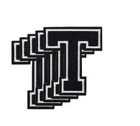 LUTER 5pcs Letter Patches Iron on & Sew On, 3.14 Inch Embroidery Decorative Alphabet Applique Patches Iron On Letter for Clothing Jackets Jeans Handbags Backpacks Hats DIY Crafts(T)