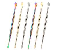 LUTER 6 Pieces Wax Carving Tool Sculpture Modeling Tools Stainless Steel Wax Carving Tool for Sculpturing Spoon 4.7 Inch (Gold, Silver, Rainbow)