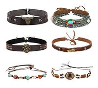 LUTER 6pcs Cowboy Hat Band, Adjustable Western Hat Band Soft Pu Leather Hat Band Replacement for Fedora, Cowboy Hat, Straw Hat (6 Styles) Multicolour