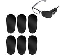 LUTER 6pcs Eye Patches for Glasses, Reusable Non-Woven Fabric Eye Patch to Cover Left Right Eye Improve Vision for Kids' & Adults' Lazy Eye Amblyopia Strabismus (Black, Medium)