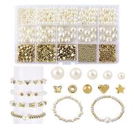 Luter 800pcs Bracelet Making Kit, DIY Pearl Beads for Jewelry Making, Spacer Beads for Adults Girls, Supplies