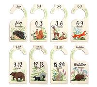LUTER 8pcs Baby Closet Dividers, Cute Month Closet Dividers with Patterns Baby Organizer from Newborn to 24 Months Nursery Hanger Decor for Infant Clothing Storage