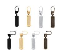 LUTER 8pcs Zipper Pull Replacement, Zipper Part Replacement Detachable Metal Zipper Pull for Most Items-Purse Jacket Boots Jeans Coat Suitcase Luggage Dresses (Black, Gold, Silver, Bronze)