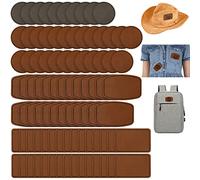 LUTER 90pcs Leather Hat Patch, Leather Hat Patches Blank Faux Leather Patches for Hats with Adhesive for Clothing Hats Backpacks Fabric Repair Sewing Supplies (80 Yellow + 10 Gray)