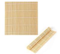 LUTER 9x9.5 Inch Natural Bamboo Sushi Rolling Mat Sushi Making Tool Sushi Roller for Making Sushi(2pcs)
