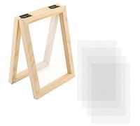 LUTER Artesanat 5 Piece Wooden Paper Making Kit Including Wooden Paper Frame Making Moulds and Mesh Crafts for Paper DIY Dried Flowers