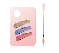 LUTER Makeup Spatula and Palette Set, Acrylic Cosmetic Spatula Tool Makeup Mixing Palette with Spatula Foundation Palette and Spatula for Makeup Nail (Pink)