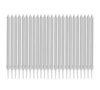 LUTER Metallic Candle Candle Long Birthday Candles with Silver Stand Cake Candles for Wedding Birthday Party Decoration (24 Pieces)