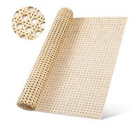 LUTER Natural Rattan Cane Webbing Roll, 15.7in x 3.3ft, Basket Weaving, Solid Pattern, Mesh Fabric, Cane Mesh