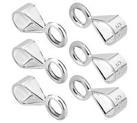 LUTER Necklace Pendant Clasp, 6pcs Slider Pendant Clasp Bail Connector, S925 Sterling Silver, Platinum Finish for Jewelry Making, DIY Craft Project
